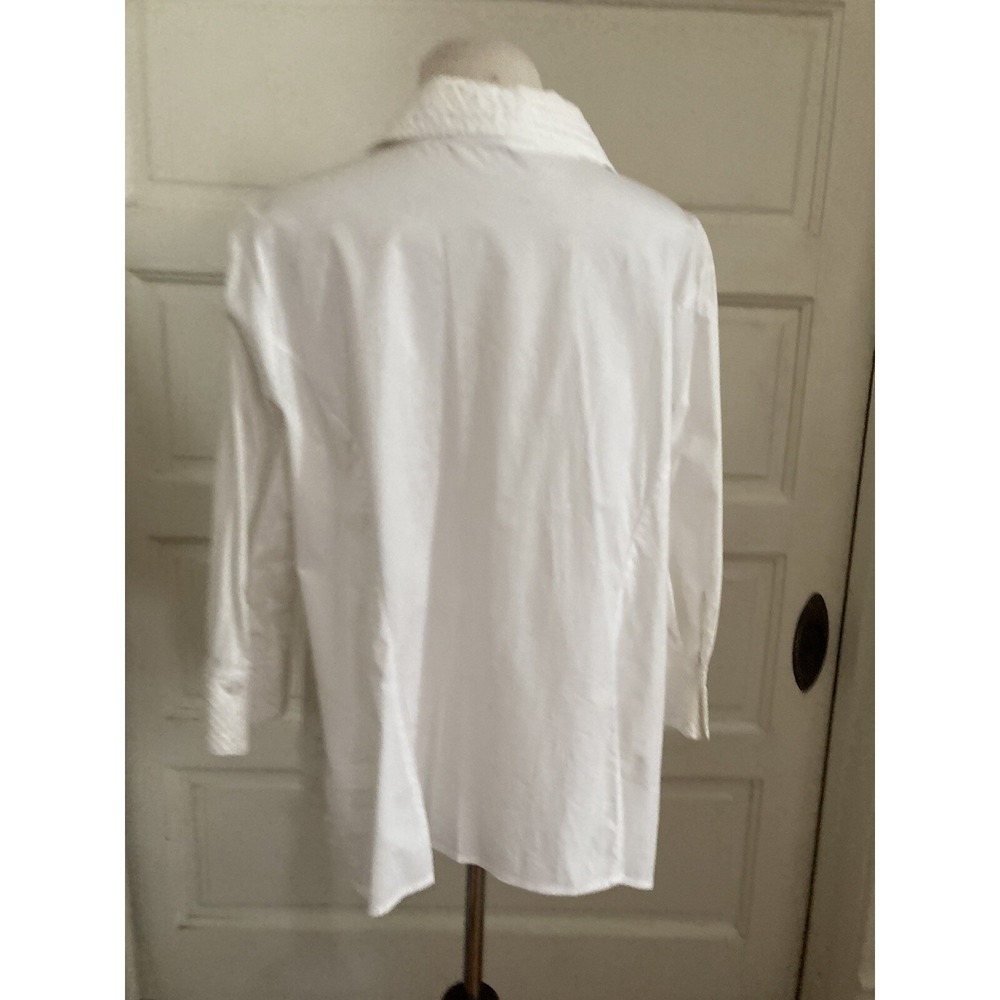 Cottagecore AUTOGRAPH  women white shirt size 1x plus curvy Long Sleeve career - Picture 8 of 10